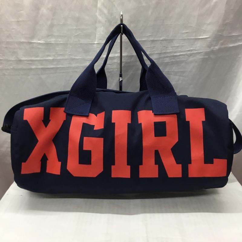 エックスガール X-girl ボストンバッグ ボストンバッグ 0521090 2WAY ロゴ、文字 紺 / ネイビー / レディース USED 古着 中古 10122306