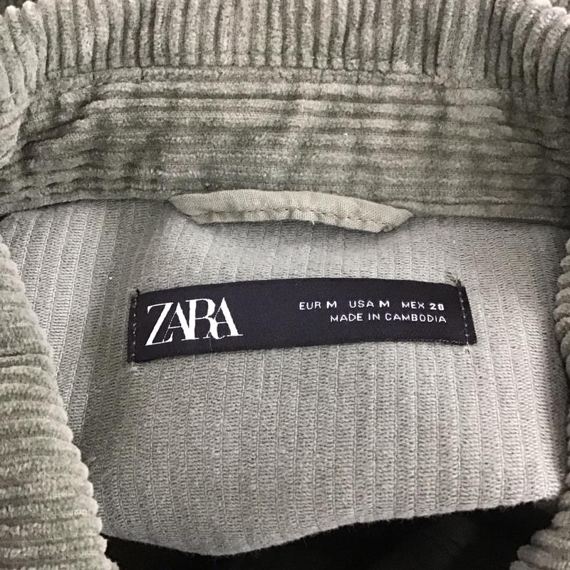 ザラ ZARA ジャケット、上着 ジャケット、ブレザー コーデュロイ シャツジャケット M 無地 カーキ / カーキ / レディース USED 古着 中古 10110283