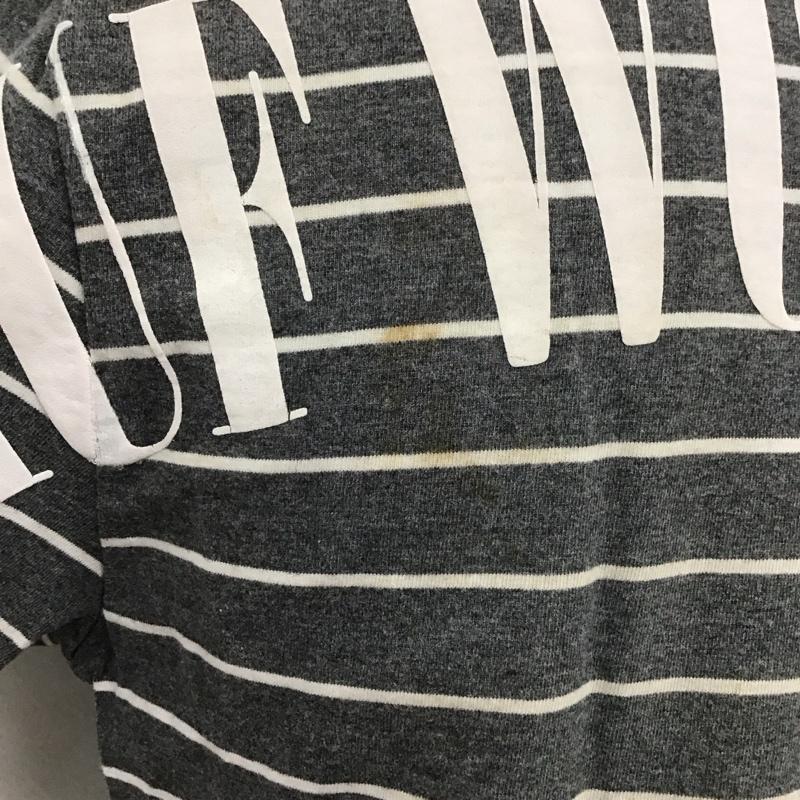 ハフ HUF Tシャツ 半袖 半袖カットソー プリントTシャツ クルーネックカットソー S ボーダー柄 灰 / グレー /  メンズ USED 古着 中古 10110937
