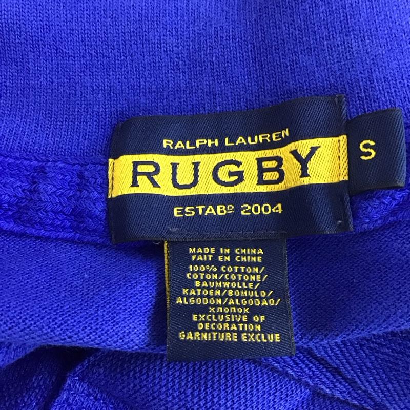 ラルフローレン ラグビー RALPH LAUREN RUGBY ポロシャツ 長袖 長袖シャツ ポロシャツ カラーシャツ 長袖カットソー S ロゴ、文字 青 / ブルー /  メンズ USED 古着 中古 10113128