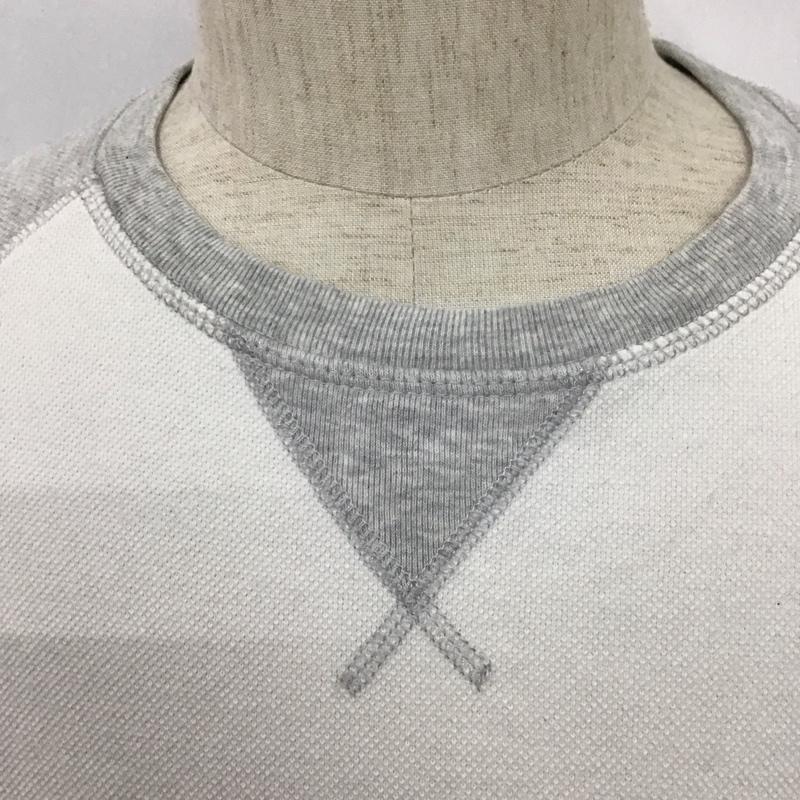 トミーヒルフィガー TOMMY HILFIGER カットソー 長袖 0149470 ラグランスリーブ S ワンポイント 灰 / グレー / X 白 / ホワイト /  メンズ USED 古着 中古 10110852