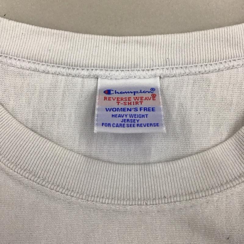 ミルクフェド MILKFED. Tシャツ 半袖 CWSP387 Champion クルーネック FREE ロゴ、文字 白 / ホワイト / レディース USED 古着 中古 10112418
