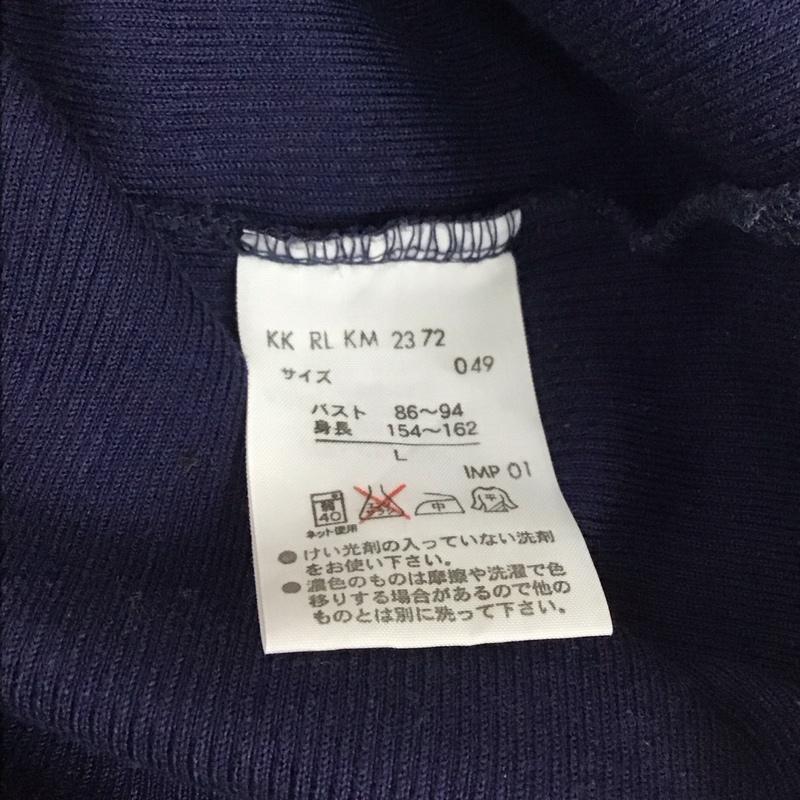 ラルフローレン RALPHLAUREN Tシャツ 半袖 KK RL KM 23 72 Uネック リブ L ワンポイント 紺 / ネイビー / レディース USED 古着 中古 10109609