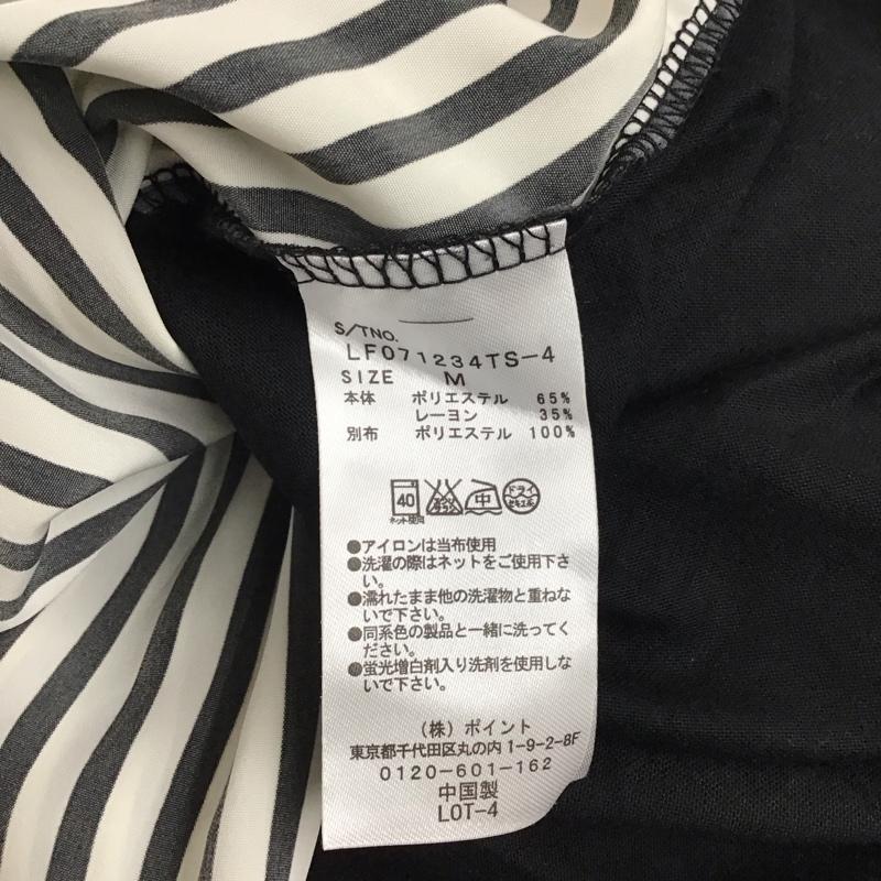 ローリーズファーム LOWRYS FARM チュニック 半袖 M 無地 X ストライプ 白 / ホワイト / X 黒 / ブラック / レディース USED 古着 中古 10114004