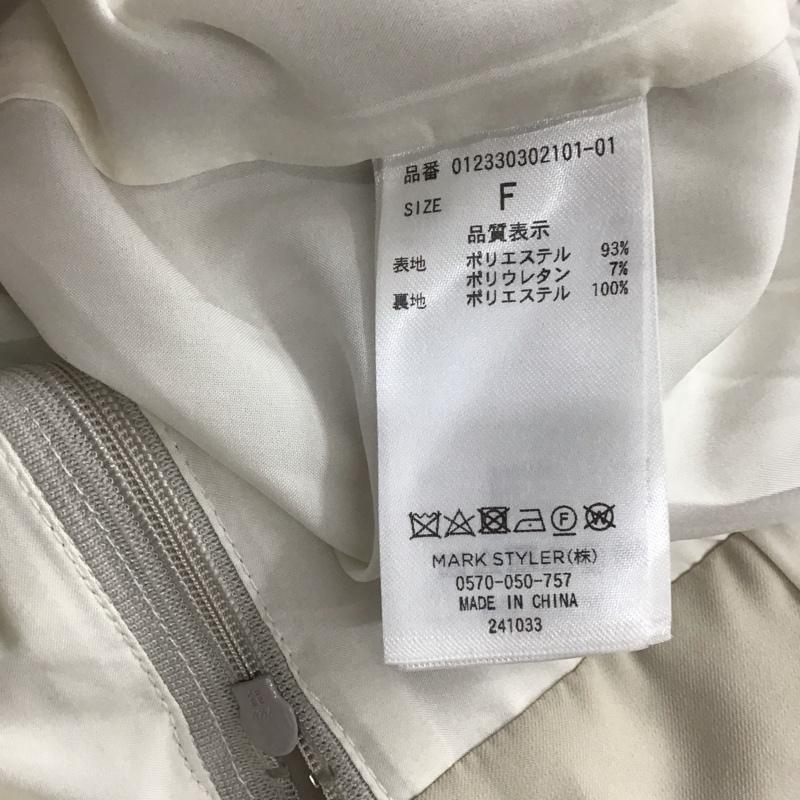 ムルーア MURUA ワンピース ロングスカート 012330302101-01 ウエストベルトワイドロンパース オールインワン ノースリーブ ワイドパンツ FREE 無地 アイボリー / アイボリー / レディース USED 古着 中古 10138396
