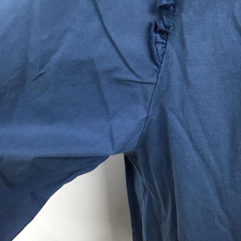 ザラ ZARA ワンピース ロングスカート 長袖シャツワンピース 前空きロングワンピース フレアスカート L 無地 青 / ブルー / レディース USED 古着 中古 10125263