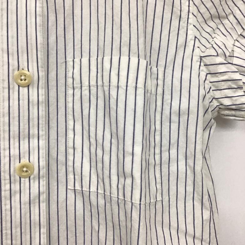 エムエイチエル MHL. シャツ、ブラウス 半袖 半袖シャツ ストライプシャツ カラーシャツ 1 ストライプ 白 / ホワイト / X 青 / ブルー / レディース USED 古着 中古 10135255