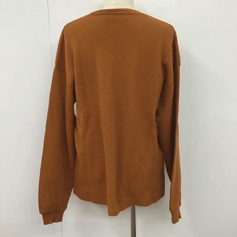 エクストララージ XLARGE カットソー 長袖 プリント長袖カットソー ロングスリーブカットソー クルーネックカットソー ワッフル XL ロゴ、文字 茶 / ブラウン / メンズ USED 古着 中古 10105576