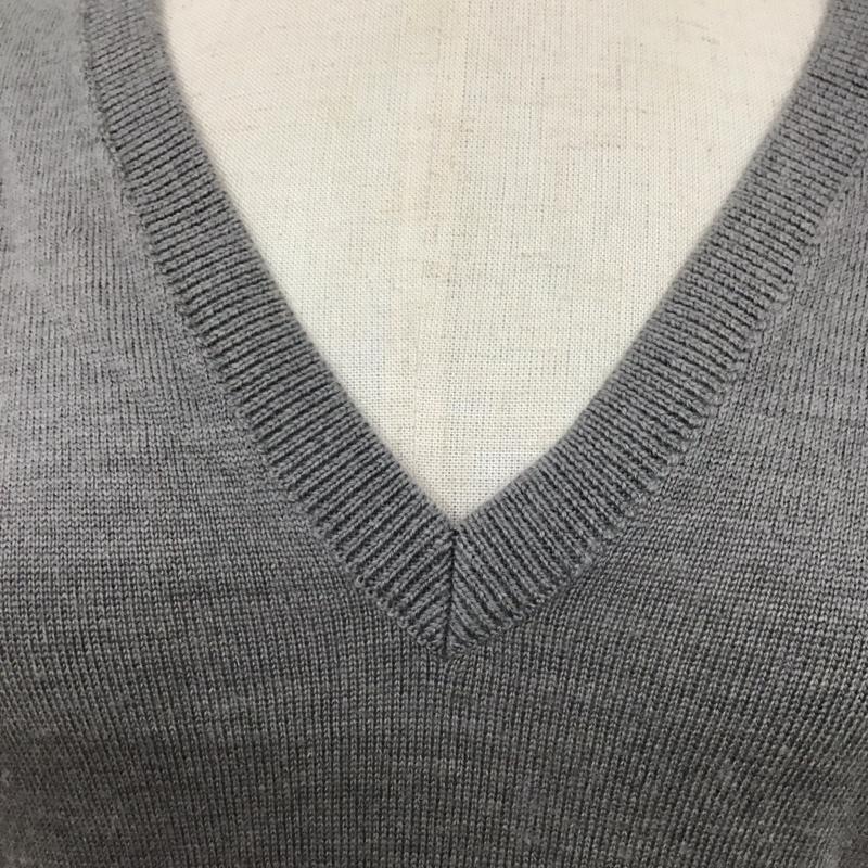 ポロラルフローレン POLO RALPH LAUREN ニット、セーター 長袖 ウール Vネック M ワンポイント 灰 / グレー / レディース USED 古着 中古 10122857