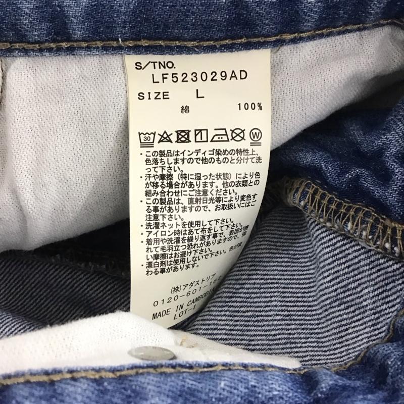 ローリーズファーム LOWRYS FARM パンツ デニム、ジーンズ デニムパンツ ワイドパンツ カジュアルパンツ L 無地 インディゴ / インディゴ / レディース USED 古着 中古 10142460