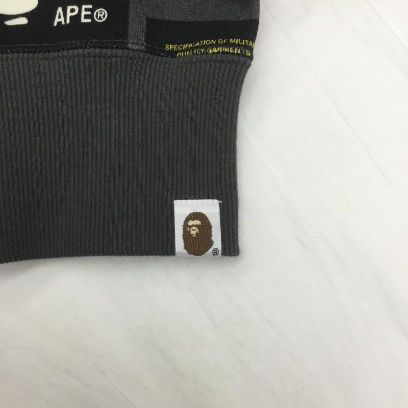 アベイシングエイプ A BATHING APE パーカー 長袖 MULTI LABEL RELAXED FIT PULLOVER HOODIE XL 総柄 ダークグレー / ダークグレー / メンズ USED 古着 中古 10107081