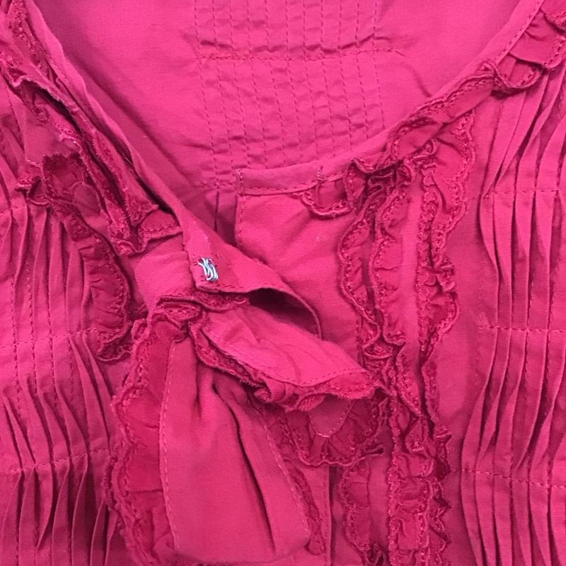 ピンクハウス PINK HOUSE シャツ、ブラウス 長袖 リボン 無地 赤 / レッド / レディース USED 古着 中古 10131793