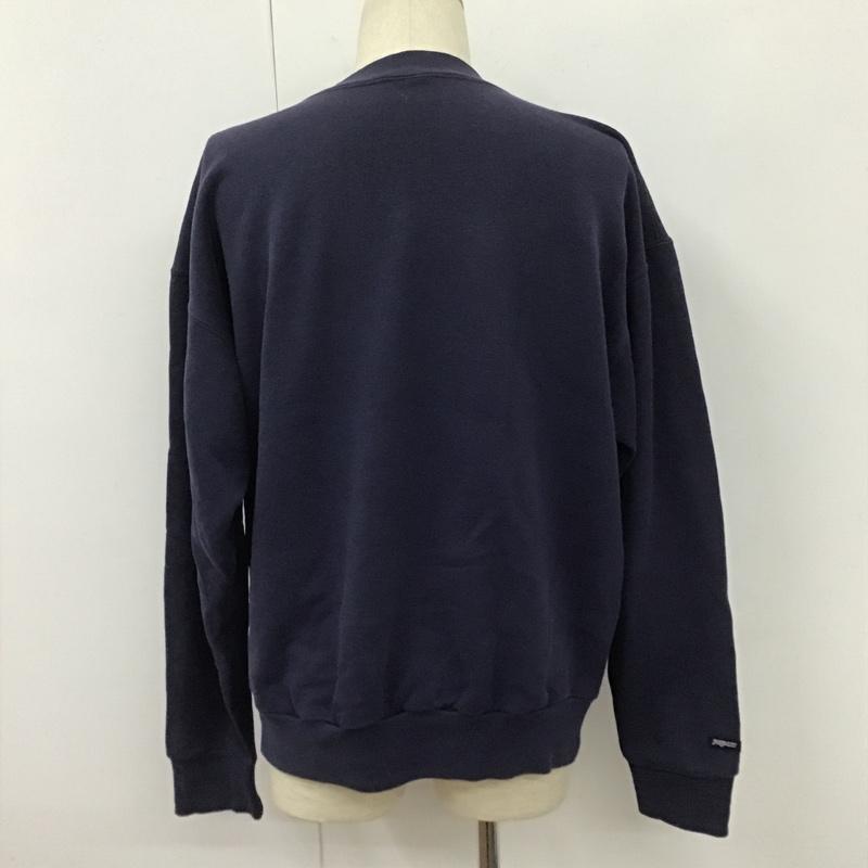 ジャンスポーツ JANSPORT トレーナー 長袖 長袖トレーナー 刺繍スウェット 長袖カットソー クルーネック 90s XL ロゴ、文字 紺 / ネイビー / メンズ USED 古着 中古 10105599