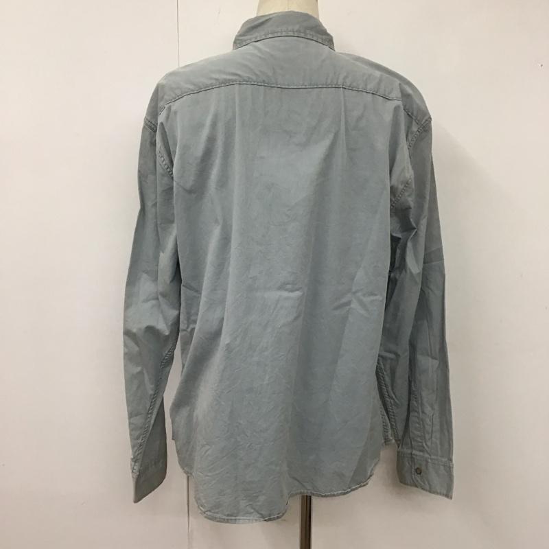 ラングラー Wrangler シャツ、ブラウス 長袖 長袖シャツ カラーシャツ ポケットシャツ 長袖カットソー 古着 XXL ロゴ、文字 水色 / ライトブルー /  メンズ USED 古着 中古 10108694
