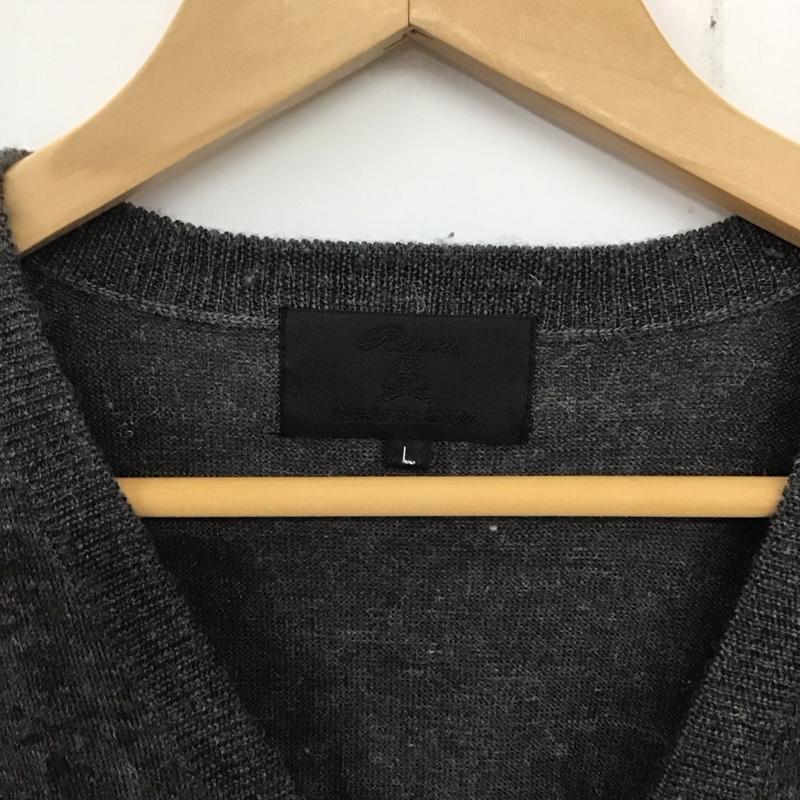 ロエン ROEN カーディガン 長袖 ROSG12FW-03K スカル柄ニットカーディガン 長袖ニットカーディガン L 無地 灰 / グレー / メンズ USED 古着 中古 10135726