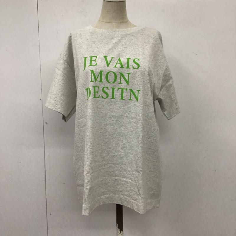 ローリーズファーム LOWRYS FARM Tシャツ 半袖 LF623081AD クルーネック FREE ロゴ、文字 灰 / グレー / レディース USED 古着 中古 10115090