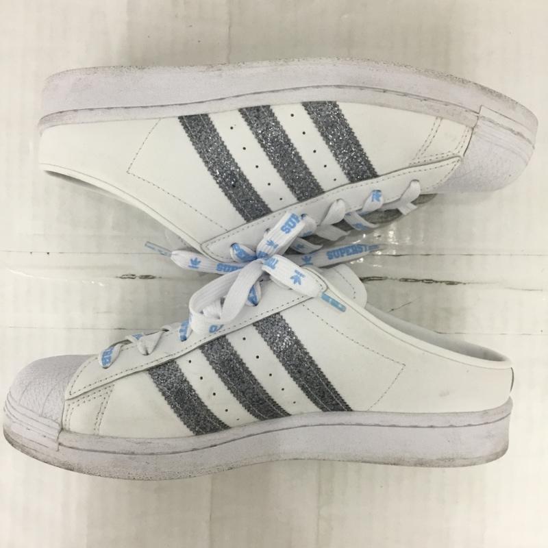 アディダスオリジナルス adidas originals スリッポン スリッポン FZ2260 スーパースター ミュール グリッター 25cm 25.0cm ロゴ、文字 白 / ホワイト / X 銀 / シルバー / レディース USED 古着 中古 10123462