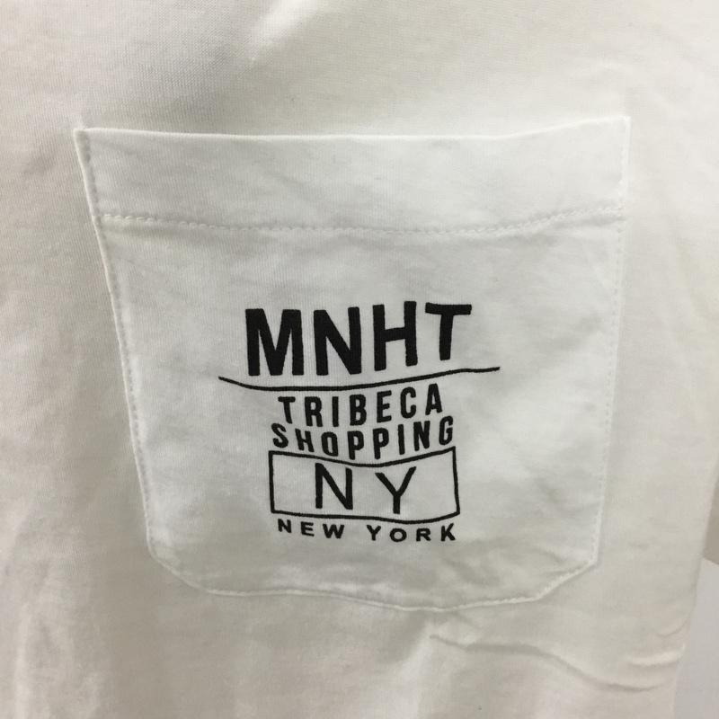 ザラ ZARA Tシャツ 半袖 0264 454 250 胸ポケット クルーネック M ロゴ、文字 白 / ホワイト / レディース USED 古着 中古 10107031