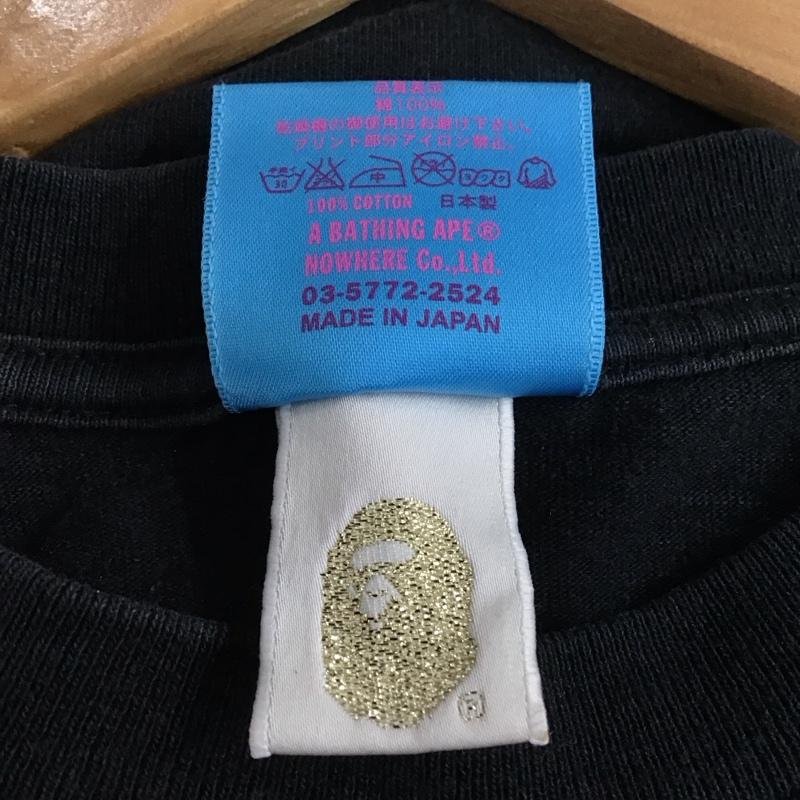 ベイプ BAPE Tシャツ 半袖 半袖カットソー プリントTシャツ クルーネックカットソー L プリント 黒 / ブラック / メンズ USED 古着 中古 10150587