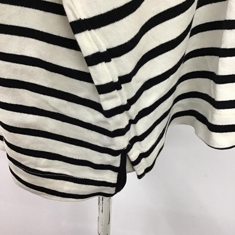 スタディオクリップ studio CLIP カットソー 長袖 長袖カットソー クルーネックカットソー ロングスリーブカットソー プリントTシャツ L ボーダー柄 白 / ホワイト / X 黒 / ブラック / レディース USED 古着 中古 10114333