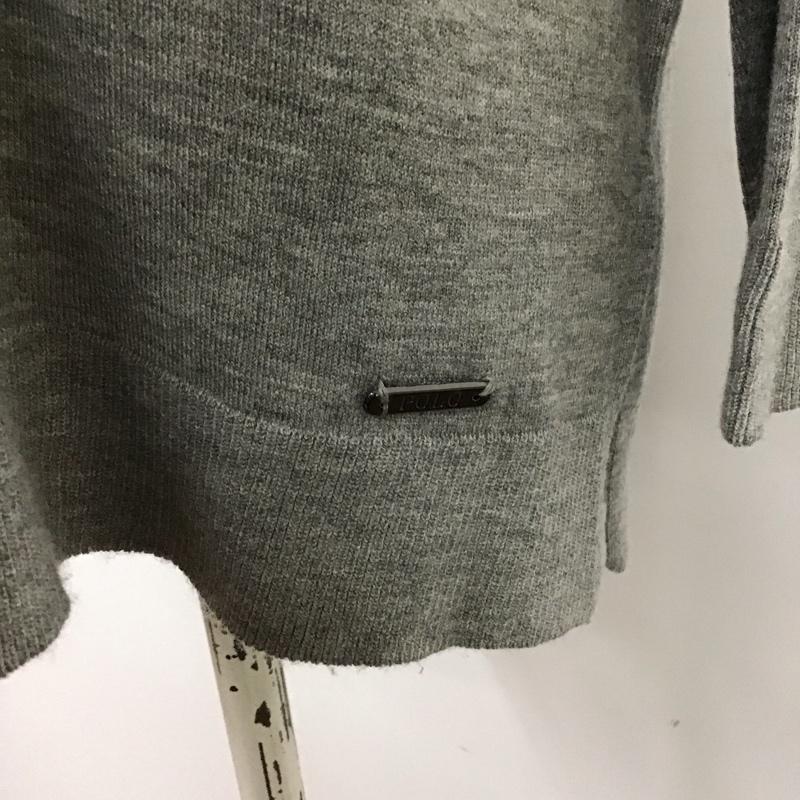 ポロラルフローレン POLO RALPH LAUREN ニット、セーター 長袖 長袖ニットカットソー ニット セーター Vネックニット XS 無地 灰 / グレー / レディース USED 古着 中古 10115988