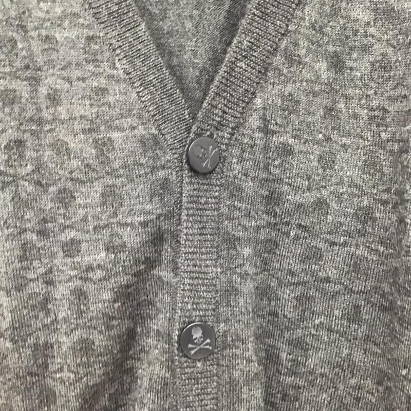 ロエン ROEN カーディガン 長袖 ROSG12FW-03K スカル柄ニットカーディガン 長袖ニットカーディガン L 無地 灰 / グレー / メンズ USED 古着 中古 10135726