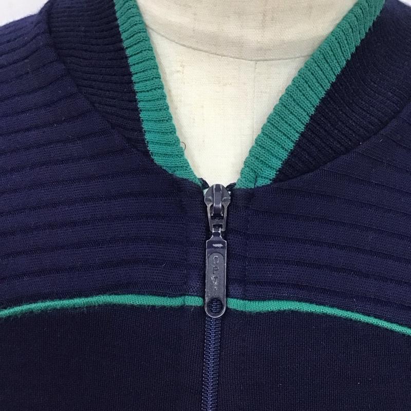古着 USED ニット、セーター 長袖 ジップアップニットジャケット ノーカラーニットジャケット アウター 古着 ロゴ、文字 紺 / ネイビー / メンズ USED 古着 中古 10124325