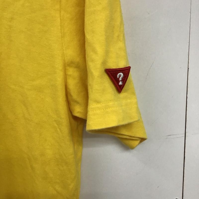 ゲス Guess Tシャツ 半袖 半袖カットソー プリントTシャツ クルーネックカットソー M ロゴ、文字 黄 / イエロー / メンズ USED 古着 中古 10136671