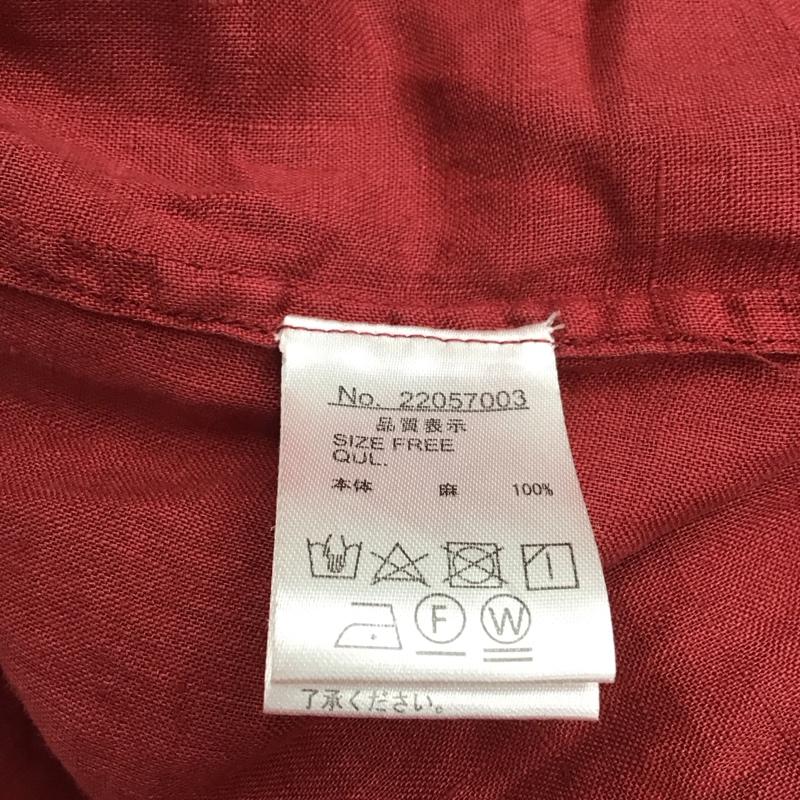 アラクリィティーコロニー a+koloni ワンピース ロングスカート 長袖シャツワンピース ロングワンピース フレアスカート FREE 無地 赤 / レッド / レディース USED 古着 中古 10134193