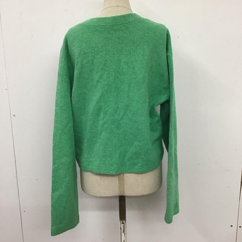 ザラ ZARA カーディガン 長袖 5584/007/500 M 無地 黄緑 / イエローグリーン / レディース USED 古着 中古 10124049