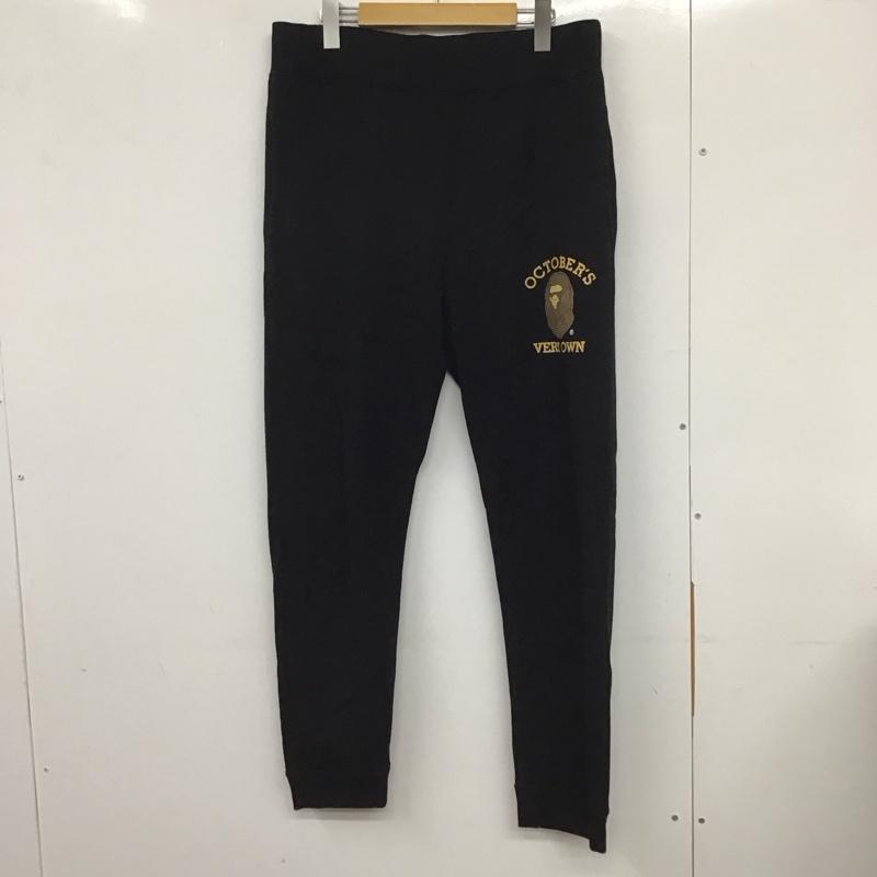 アベイシングエイプ A BATHING APE パンツ ワークパンツ、ペインターパンツ ワークパンツ ワイドパンツ カジュアルパンツ L ロゴ、文字 黒 / ブラック / メンズ USED 古着 中古 10132705