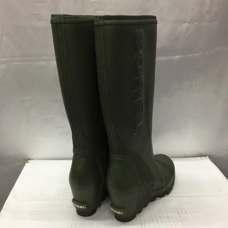 ソレル SOREL 長靴、レインシューズ 長靴、レインシューズ NL2445-383 レインブーツ ウエッジソール 24.5cm 24.5cm ロゴ、文字 カーキ / カーキ / レディース USED 古着 中古 10106524