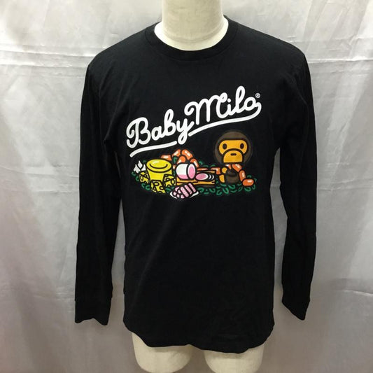 ベイプ BAPE カットソー 長袖 長袖カットソー クルーネックカットソー プリントTシャツ ロングスリーブカットソー M プリント 黒 / ブラック /  メンズ USED 古着 中古 10111294