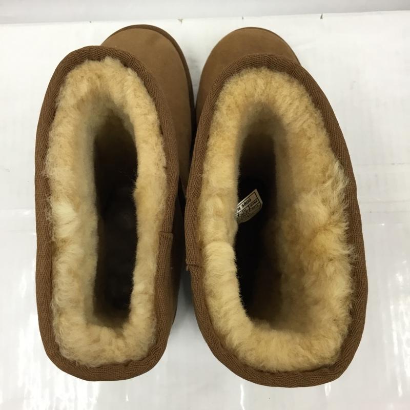 アグ UGG ブーツ 一般 5800 Classic Short シープスキン 27cm 箱有 27.0cm ロゴ、文字 茶 / ブラウン / メンズ USED 古着 中古 10105865