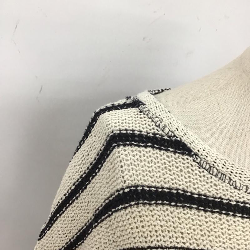 ザラ ZARA ニット、セーター 長袖 1165 118 104 サマーニット S ボーダー柄 黒 / ブラック / X アイボリー / アイボリー /  レディース USED 古着 中古 10113499