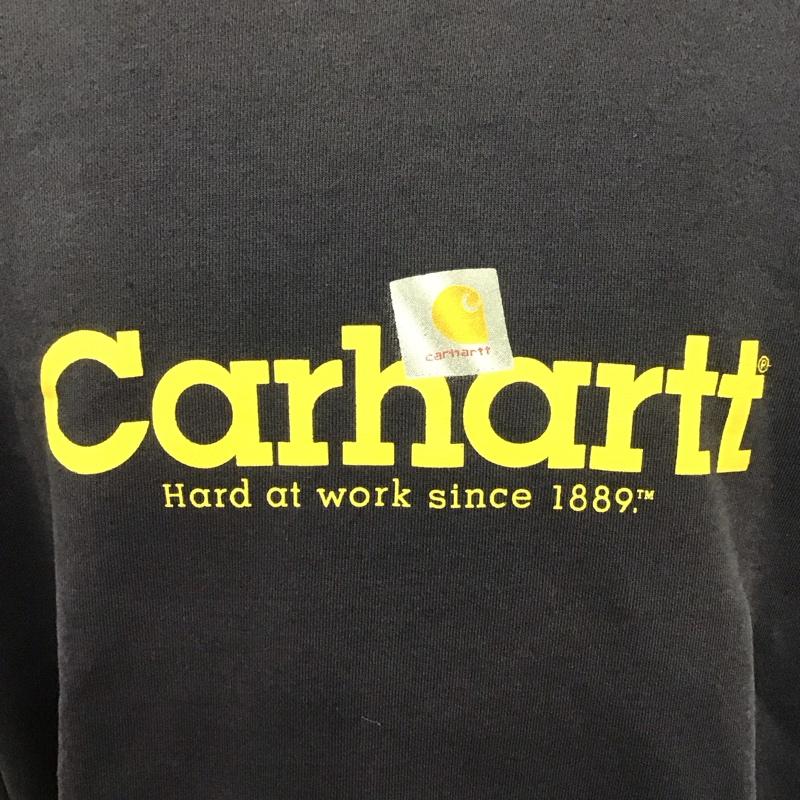 カーハート Carhartt トレーナー 長袖 長袖トレーナー スウェット クルーネック リブスウェットカットソー M ロゴ、文字 紺 / ネイビー / メンズ USED 古着 中古 10107682