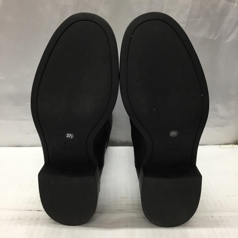 グッチ GUCCI ブーツ ショートブーツ 494517 マイクログッチシマ 37.5 箱有 黒 / ブラック / レディース USED 古着 中古 10117008