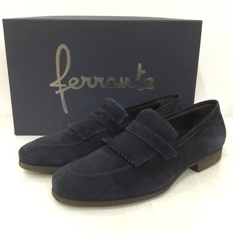 フェランテ FERRANTE ローファー ローファー MIAMI スエード 6 1/2 箱有 無地 紺 / ネイビー / メンズ USED 古着 中古 10123626