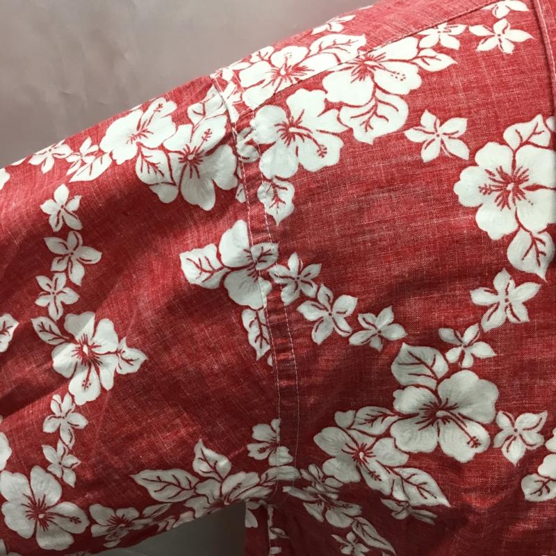 古着 USED シャツ、ブラウス 半袖 半袖シャツ カラーシャツ 半袖カットソー アロハシャツ 4L 総柄 X 花柄 白 / ホワイト / X 赤 / レッド /  メンズ USED 古着 中古 10108538