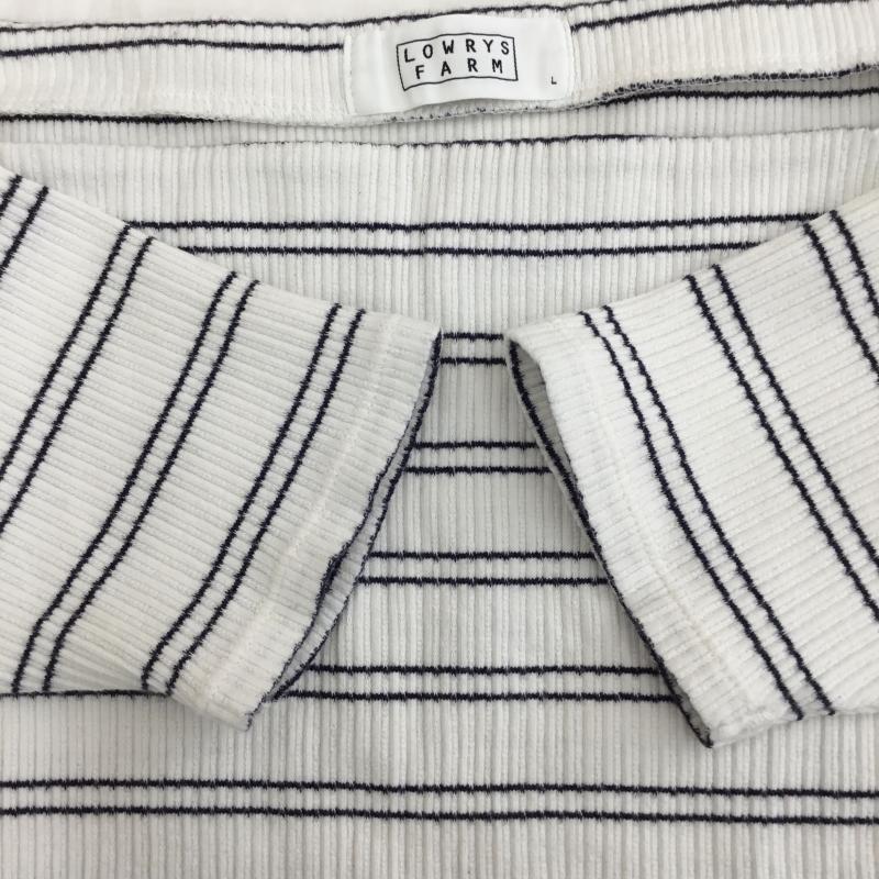 ローリーズファーム LOWRYS FARM カットソー 半袖 L ボーダー柄 白 / ホワイト / レディース USED 古着 中古 10133856