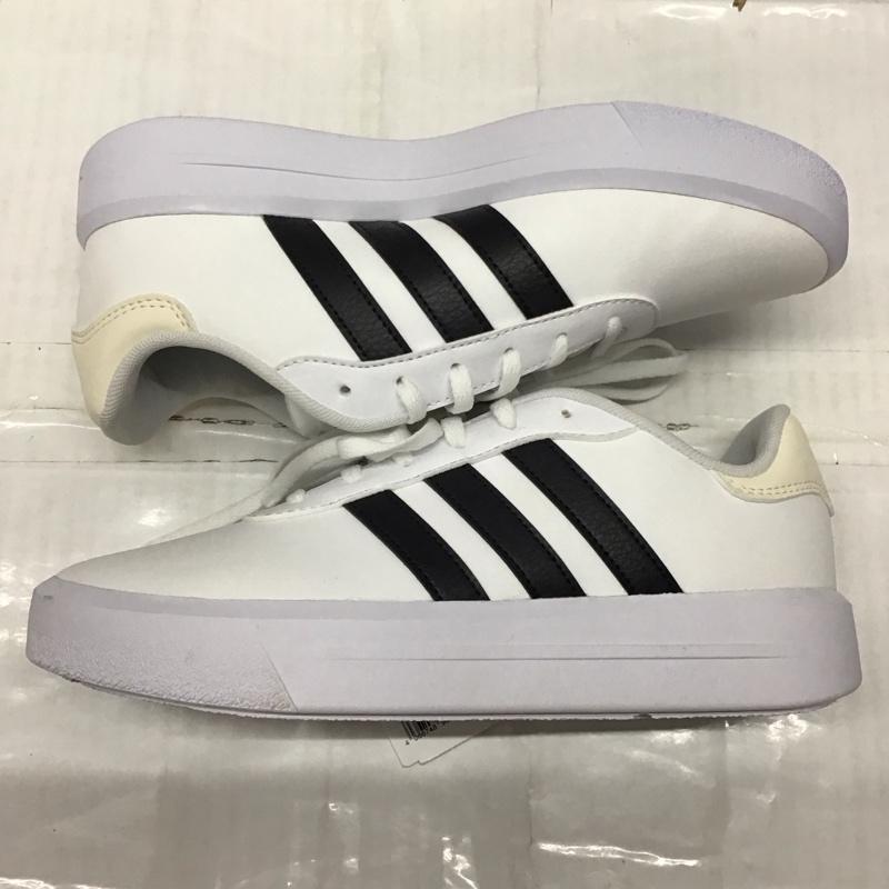 アディダス adidas スニーカー スニーカー HQ4532 コート PF W 24.5cm 24.5cm ロゴ、文字 白 / ホワイト / X 黒 / ブラック / レディース USED 古着 中古 10120882