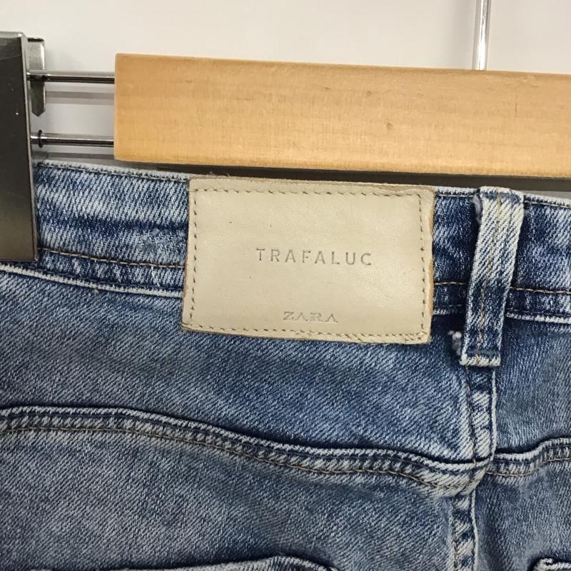ザラ ZARA パンツ デニム、ジーンズ デニムパンツ スリムパンツ カジュアルパンツ ストレッチパンツ 38 ダメージ加工 インディゴ / インディゴ / レディース USED 古着 中古 10135430