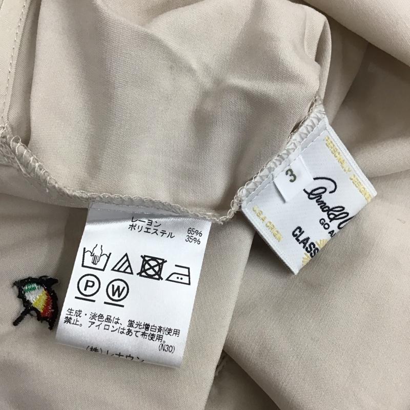 アーノルドパーマー Arnold Palmer シャツ、ブラウス 長袖 長袖シャツ ノーカラーシャツ Vネックシャツ 3 無地 ベージュ / ベージュ / レディース USED 古着 中古 10125126