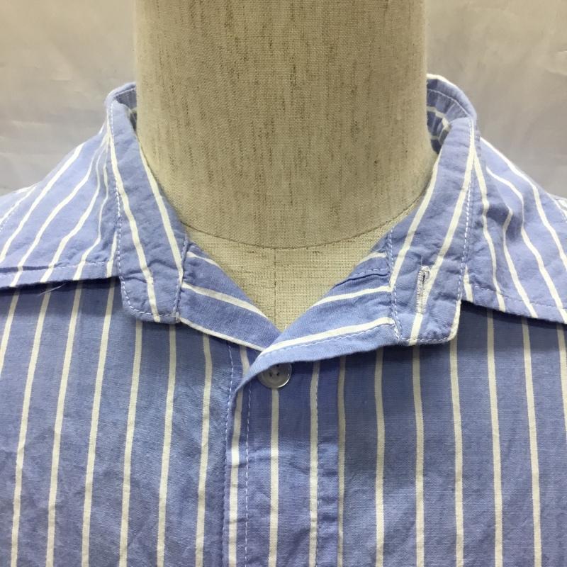 ユーエスポロアッスン U.S.POLO ASSN. シャツ、ブラウス 半袖 半袖シャツ カラーシャツ 半袖カットソー ストライプシャツ L ストライプ 白 / ホワイト / X 水色 / ライトブルー /  メンズ USED 古着 中古 10113303