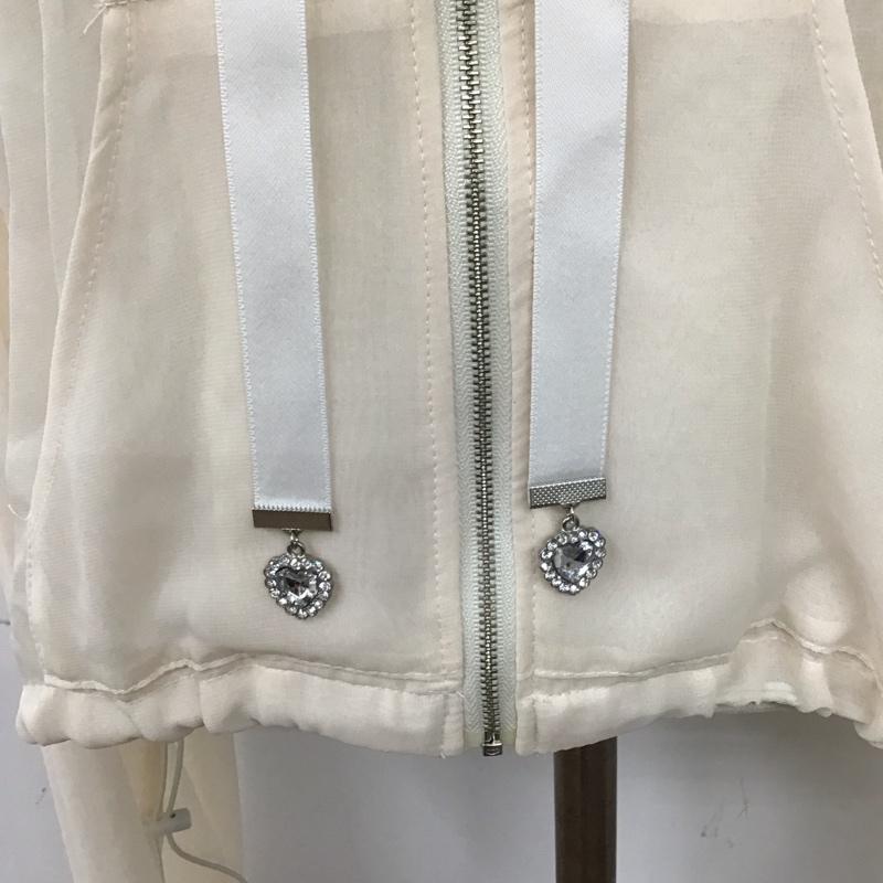 アンクルージュ ANKROUGE パーカー 長袖 ジップパーカー シアー M 無地 アイボリー / アイボリー / レディース USED 古着 中古 10127716