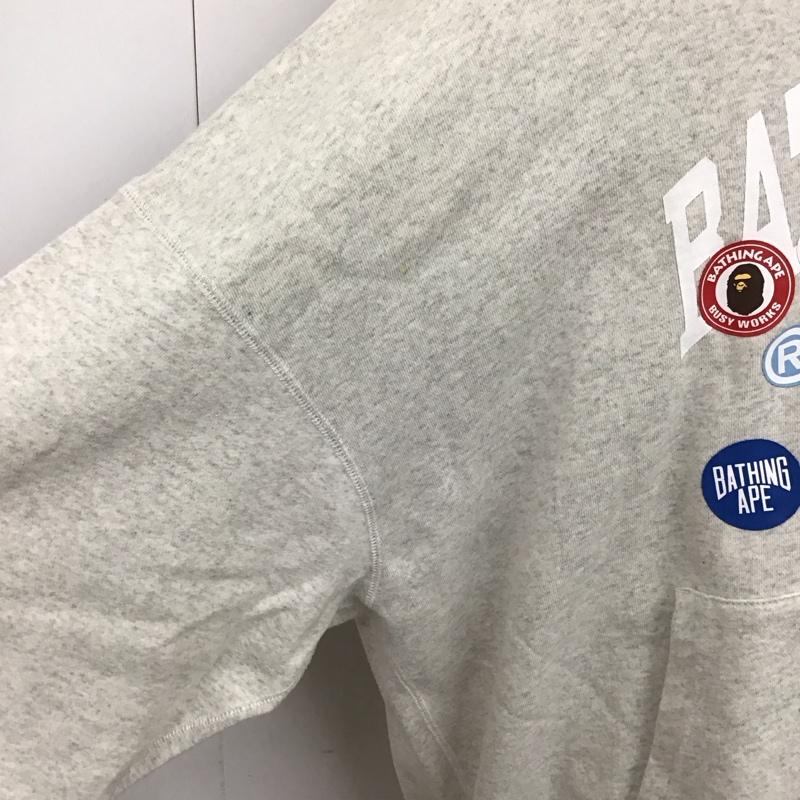 アベイシングエイプ A BATHING APE パーカー 長袖 長袖パーカー フード付きパーカー プリントスウェット トレーナー XL プリント 灰 / グレー /  メンズ USED 古着 中古 10124770