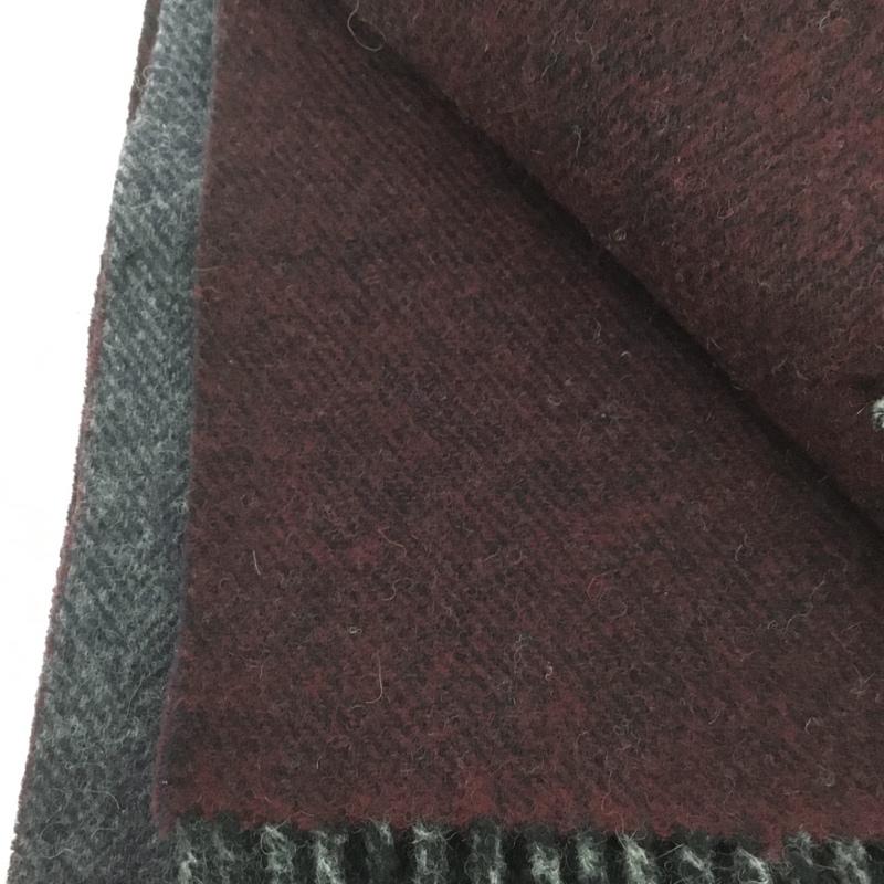 ビームス BEAMS マフラー マフラー 11-45-0537-544 ヘリンボーン リバーシブル マフラー 18FW ロゴ、文字 紺 / ネイビー / X ボルドー / ボルドー / メンズ USED 古着 中古 10124151