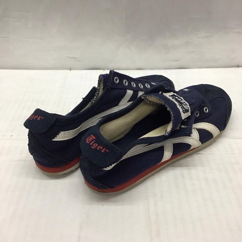 オニツカタイガー ONITSUKA TIGER スニーカー スニーカー TH3K0N スリッポン MEXICO 66 23cm 23.0cm ロゴ、文字 紺 / ネイビー / レディース USED 古着 中古 10118769
