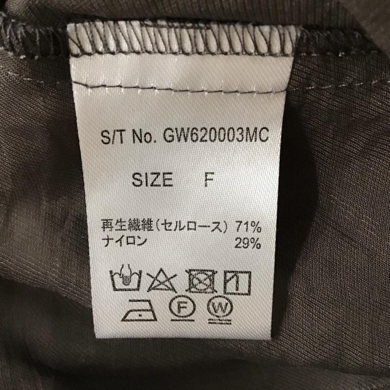 グローバルワーク GLOBAL WORK シャツ、ブラウス 長袖 長袖シャツ ノーカラーシャツ カジュアルシャツ FREE 無地 茶 / ブラウン / レディース USED 古着 中古 10115248