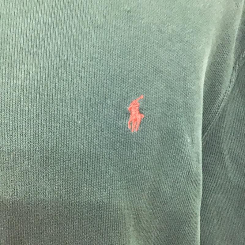 ポロバイラルフローレン Polo by RALPH LAUREN トレーナー 長袖 長袖トレーナー スウェット ジップネック リブスウェットカットソー XL ロゴ、文字 緑 / グリーン /  メンズ USED 古着 中古 10119142